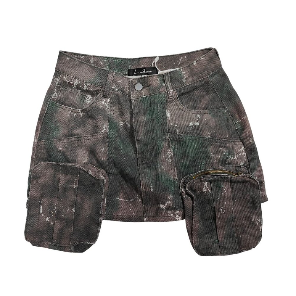 LuxeDress Multicolor Mini Skirt With Extra Pockets Size L